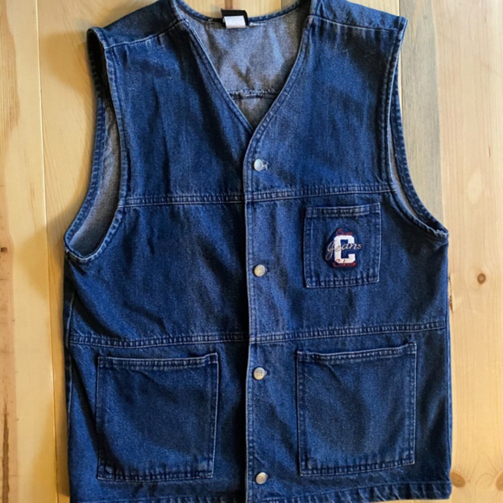 Vintage Large Cross Colours Denim Jean Vest L colors tupac Hip Hop Rap shirt